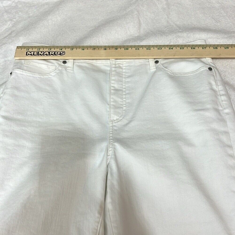 Land's End High Rise Straight‎ Jeans Women's Size 14 Canvas White Denim - Picture 6 of 12
